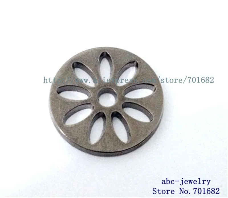 wholesales 10pcs floating plate 22mm gun black flower fit 30mm Floating Charm Locket zinc alloy as mom Dad sister grandma gift | Украшения
