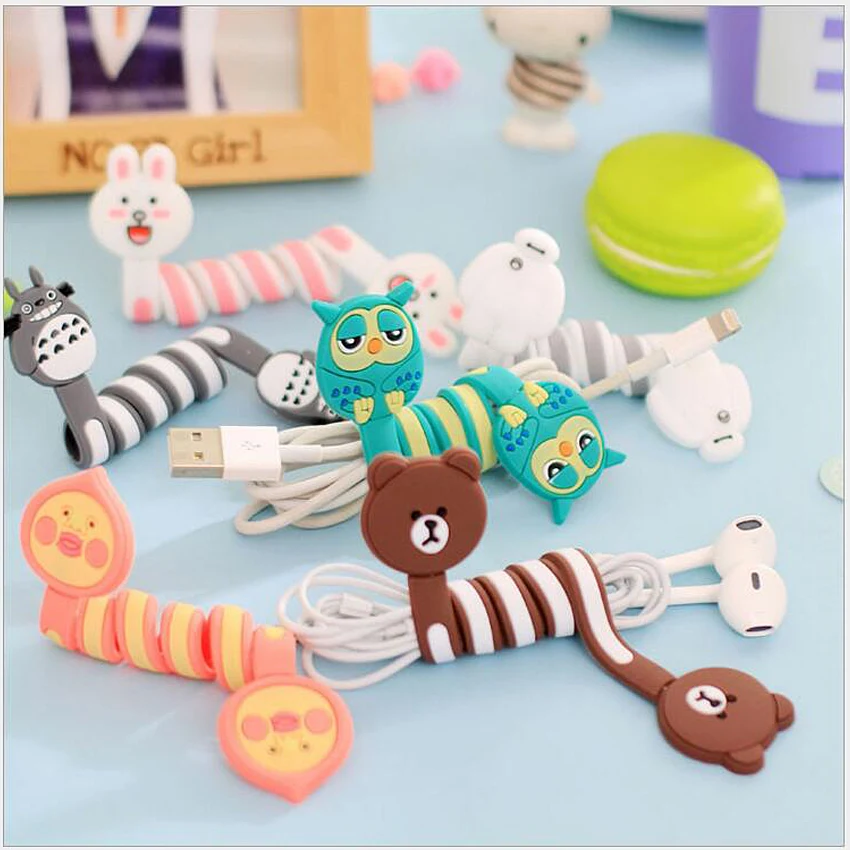 

5pcs/ Lot Animal bent lovely Korean fashion lovely classic cute finishing headphone cable power line table clean cartoon