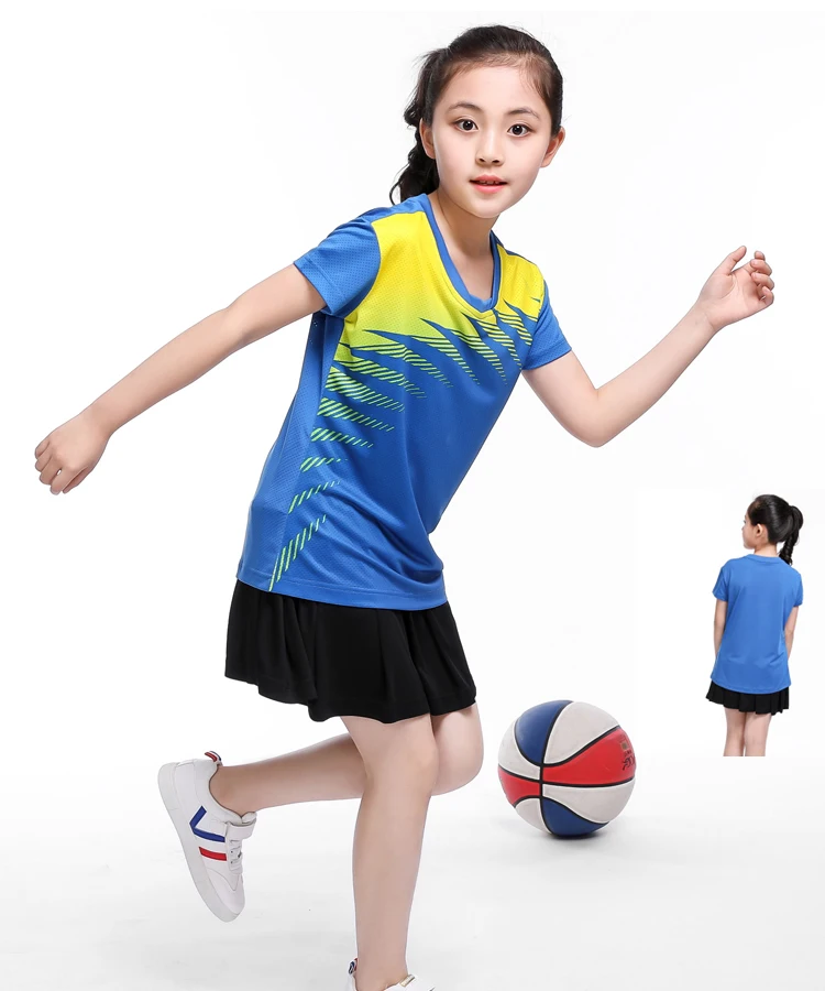 Tenis masculino для девочек китайская рубашка Для Настольного Тенниса Детский костюм с короткими рукавами для настольного тенниса Детская рубашка для бадминтона спортивные трикотажные изделия