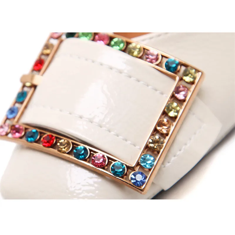 Ziselu сладкий Цвета Кристалл Лакированная кожа Женские туфли-лодочки мода