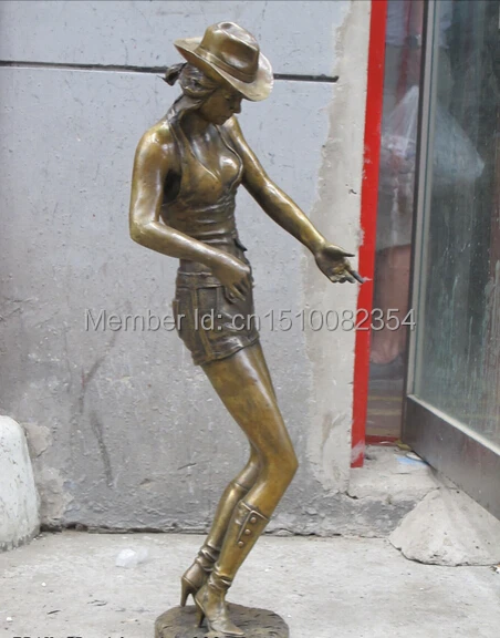 30 &quotЗападная ХУДОЖЕСТВЕННАЯ бронзовая скульптура сексуальная красавица