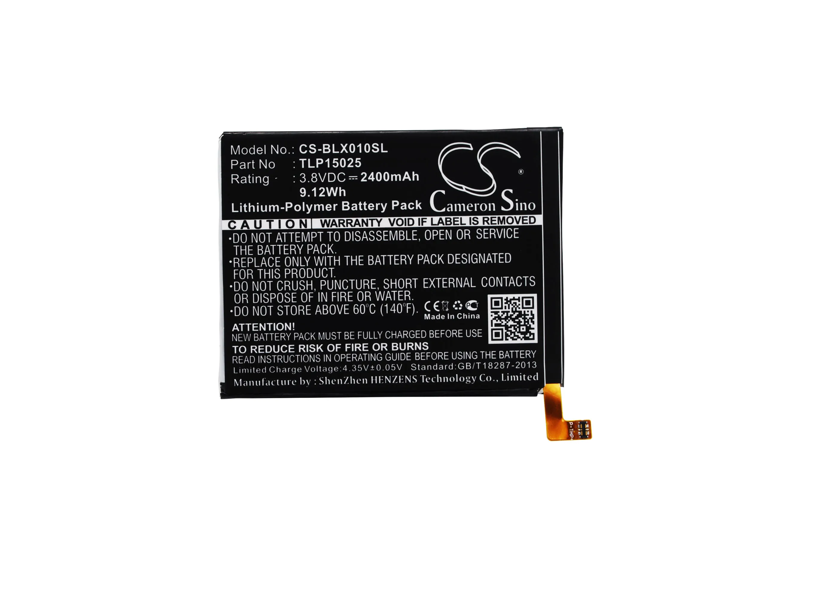 Аккумулятор Cameron Sino 2400mAh TLP15025 для BLU Life One 2015 X010Q|2400mah battery|cameron sinobattery for |