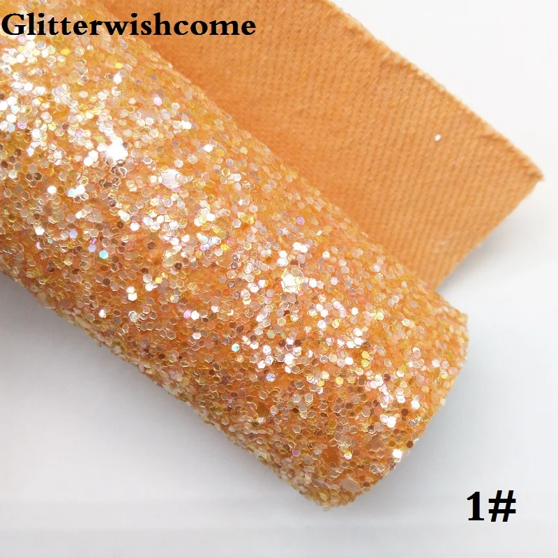 1 Glitterwishcome 21X29 см A4 Размер синтетическая кожа, соответствующий цвет подложки, толстый блеск кожа винил для луков, GM033A - Цвет: 1