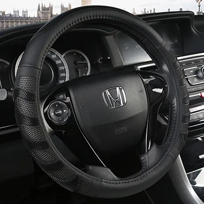 

Чехол рулевого колеса автомобиля кожаные чехлы на руль для Honda Accord City Civic Fit Brio CRV HRV