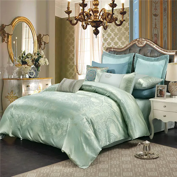 style6 Фиолетовые цветы, сатин, шелк, жаккард, Комплект постельного белья, домашний текстиль, 4 шт., роскошное постельное белье, Комплект постельного белья, хлопок, queen king size - Цвет: style6