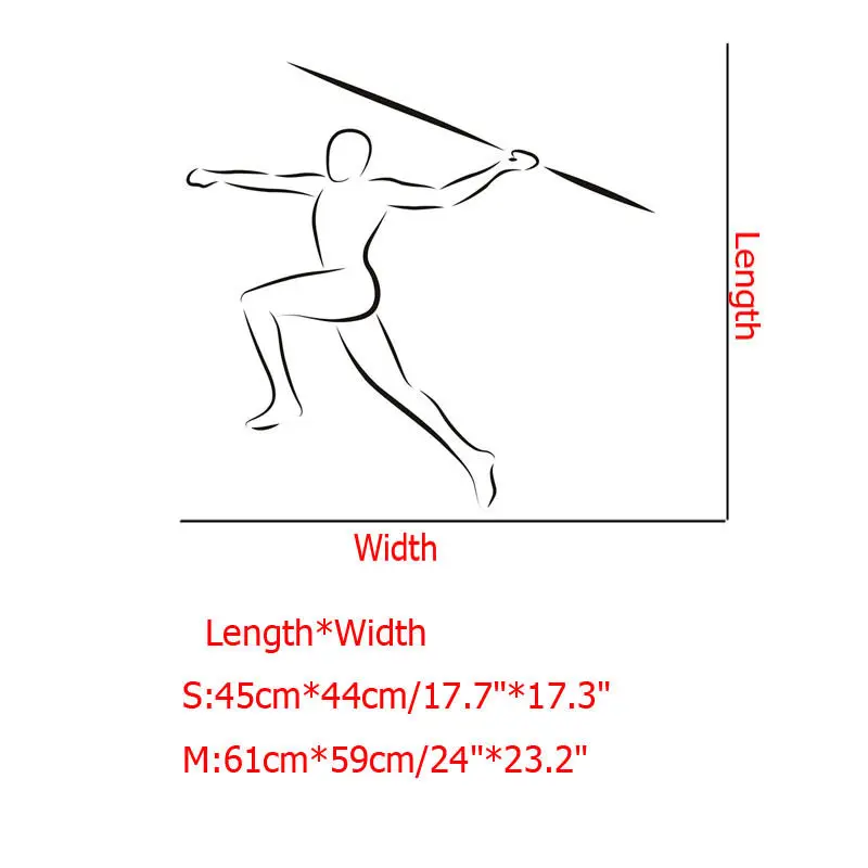 

YOYOYU Gymnasium Fitness Wall Sticker Javelin Removable Wall Mural For Home Living Room Wall Art Decoration Y-554