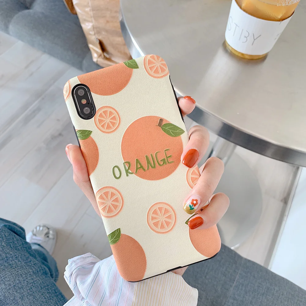 Heyytle Милый Летний чехол для телефона с фруктами iPhone 7 8 Plus 6 S задняя крышка шелковым