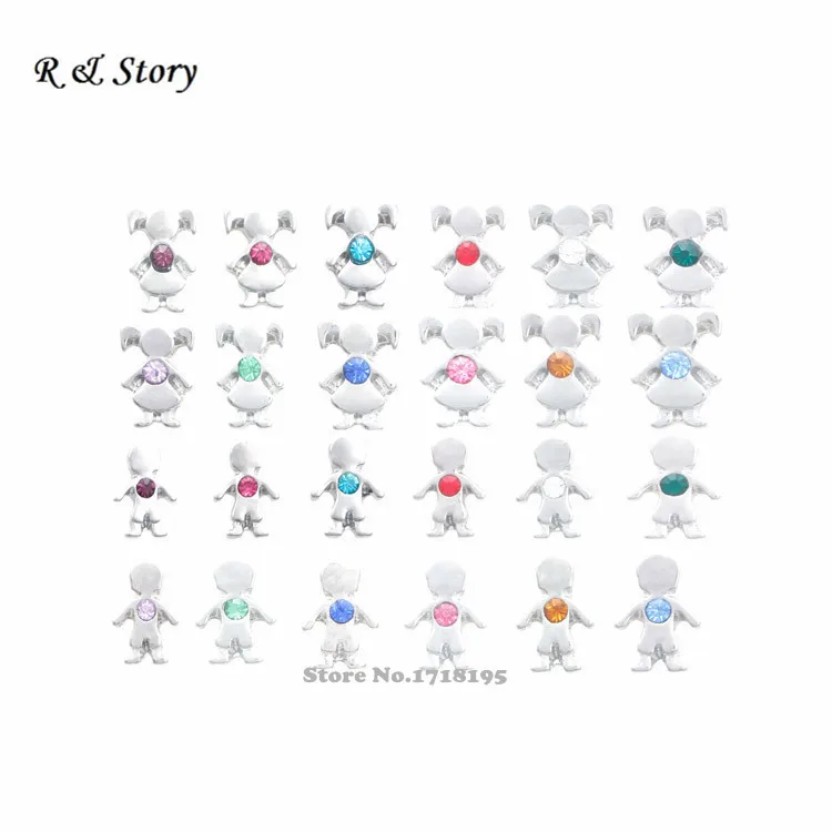 Плавающие Подвески для мальчиков и девочек с камнями по месяцу рождения