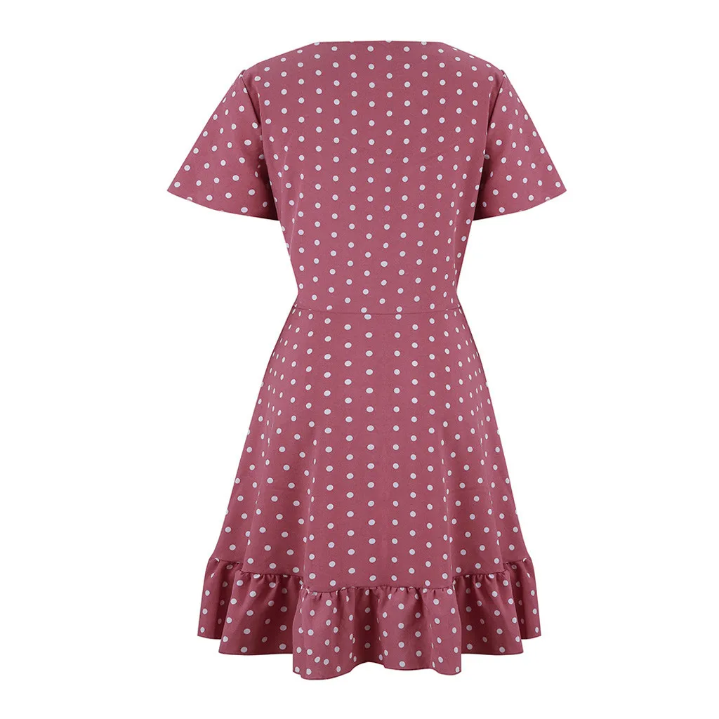 Женское винтажное платье трапециевидной формы с v образным вырезом оборками и