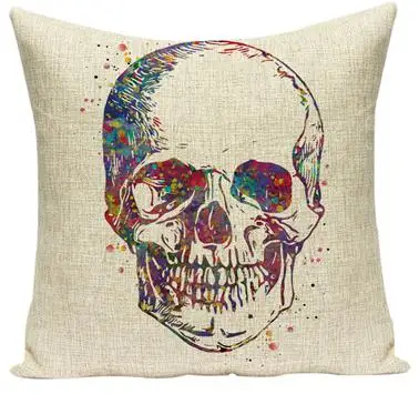 24 Southeast Asia Buddha Cushion Zen Meditation Buddha Statue Watercolor Musical Instruments Skull Pattern Creative Sofa Pillows - Цвет: 24