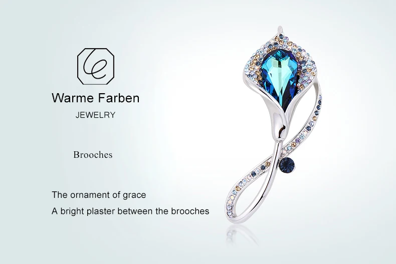 Новинка Warme Farben женские Броши Кристалл от Swarovski богемные цветы в форме броши костюм шарфы Заколки ювелирные аксессуары