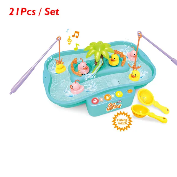 Type 1 Детские игрушки для рыбалки с музыкальной водой, игрушки для игры в воду, набор удочек для рыбы, утки, ролевые игры в помещении, веселые игры для детей, игрушки, подарки на день рождения - Цвет: Type 1