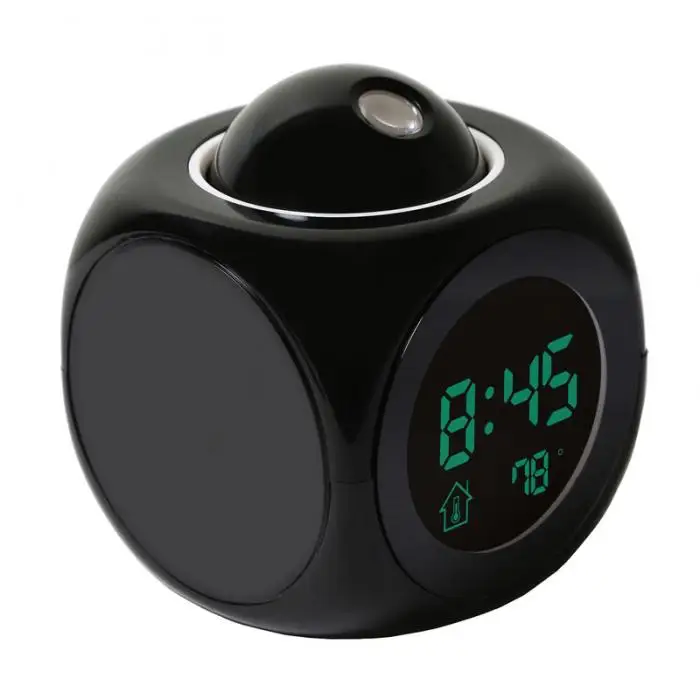 Digital LCD Display Voice Talking Projection Alarm Clock Weather Station LED Projection with Temperature Wake Up Projector Clock