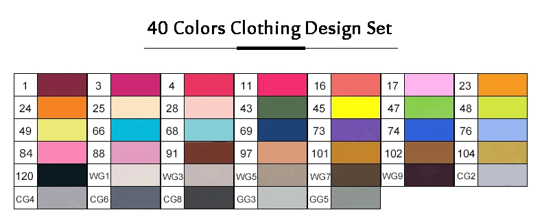 40 Clothing Set TOUCHNEW спиртовые маркеры 30/40/60/80/168 Цвета Dual Head эскиз Маркеры Ручка кисти для рисования манга дизайн маркер для рисования - Цвет: 40 Clothing Set