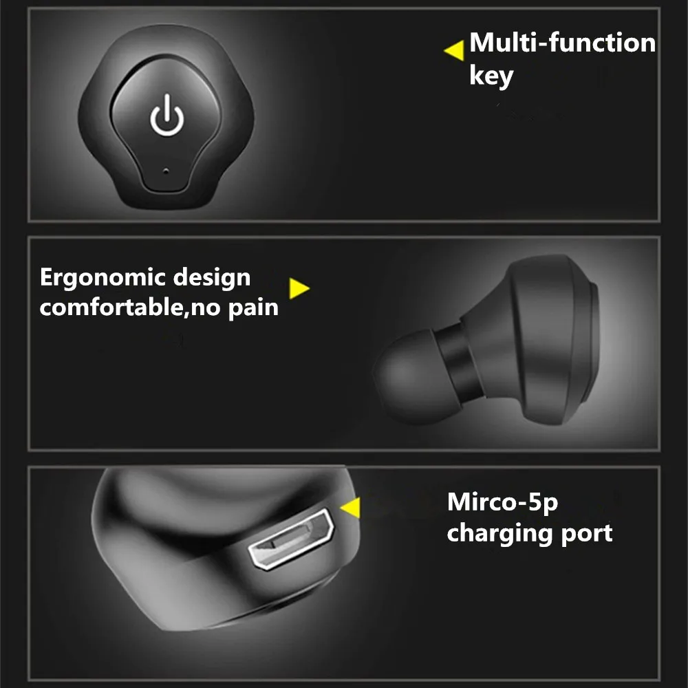 AF A1 Twins TWS беспроводные наушники Mini Bluetooth V4.2 вкладыши стерео Спортивная