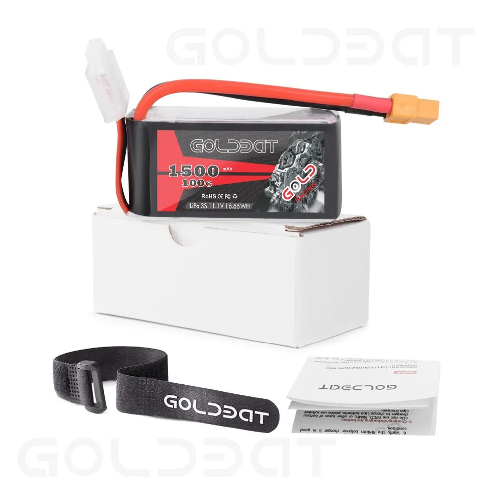 GOLDBAT Lipo батарея 1500mAh 3S 11,1 V 100C батарея 3S Lipo 1500mah батарея 11.1vs мягкий чехол с XT60 разъем для fpv самолета heli