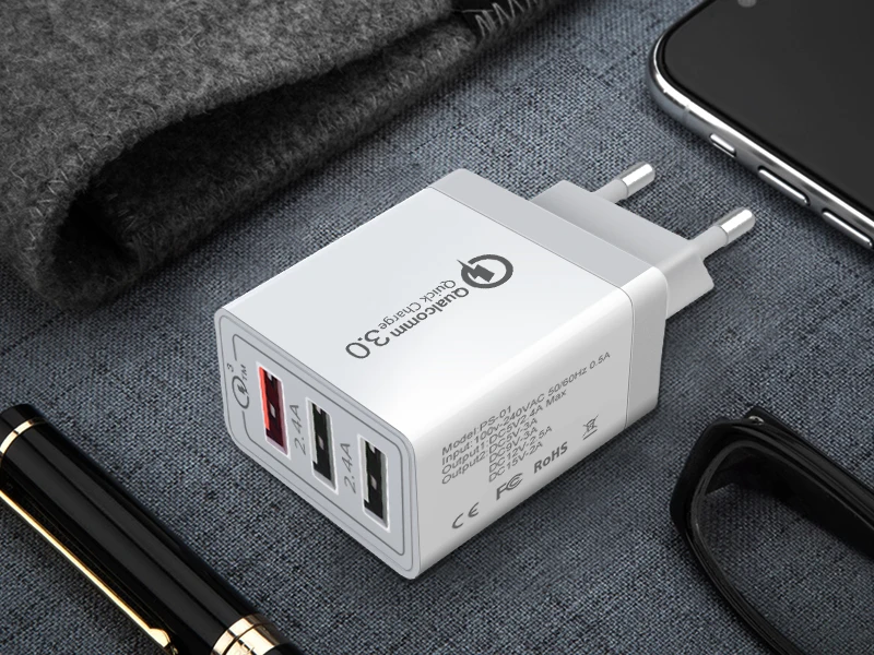 QC3.0 USB зарядное устройство адаптер 30 Вт Быстрая зарядка 3,0 зарядное устройство для мобильного телефона для samsung S10 Plus iPhone быстрая настенная зарядка EU US UK вилка