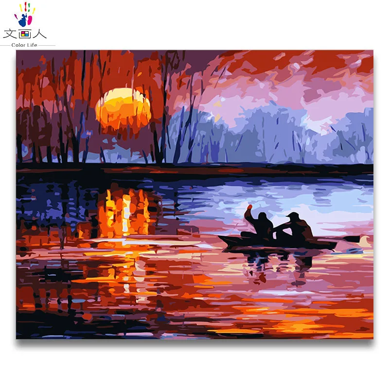 Абстрактный Марина С восходом солнца серии картины по номерам с комплекты