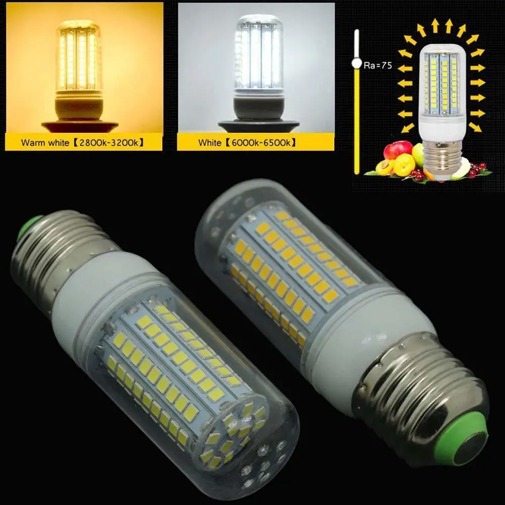 Светодиодная лампа E27 10 Вт 102 2835 SMD5730 белая 220 в 2000 лм для домашнего декора|e27 corn|e27