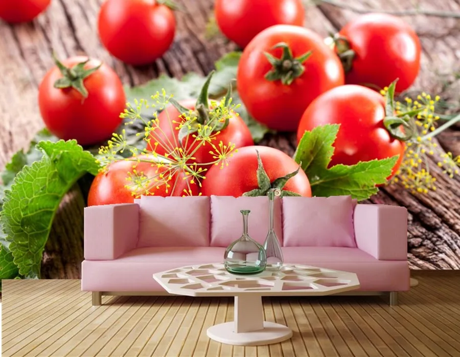 Большая 3D настенная роспись овощи помидоры подоконники обои для еды ресторана