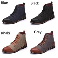 babebcbd high quality new large size canvas stitching boots for men riding equestrian boots size 39 48