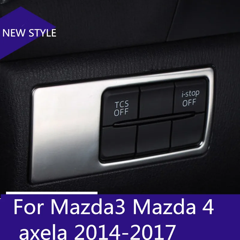 Для Мазда 3 Мазда 4 axela- автомобильный Стайлинг из нержавеющей стали внутренний противотуманный светильник лампа переключатель ручка Крышка отделка блесток