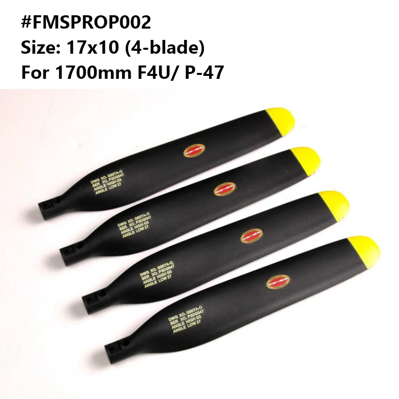 FMS 1700 мм 1 7 м F4U Corsair P47 пропеллер Thunderbolt 17x10 дюймов 4 лезвия FMSPROP002 RC модель самолета