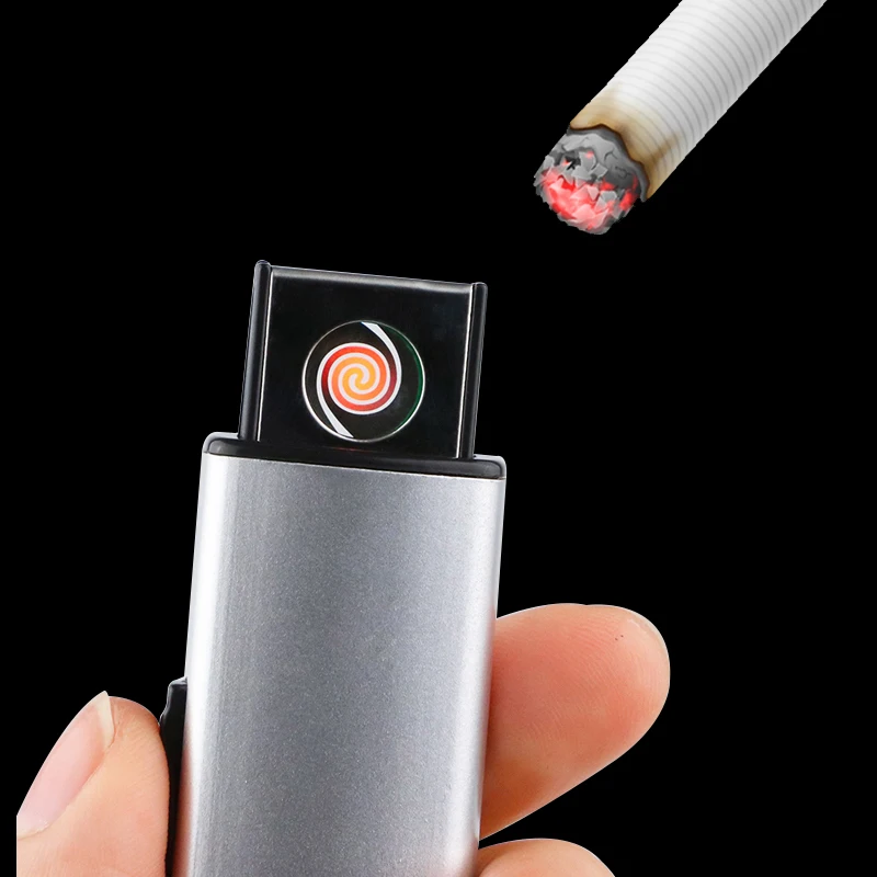 Мини USB Электронная перезаряжаемая Зажигалка металлический беспламенный