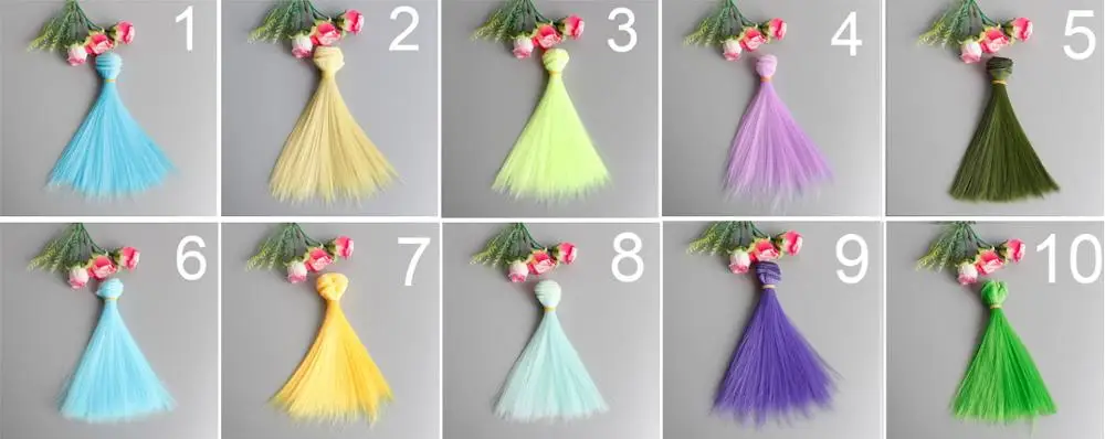 15cm doll wig 1 шт. 15*100 см кукольные аксессуары прямые синтетические волокна парик волосы для куклы парики высокая температура провода diy парик трессы - Цвет: 15cm doll wig