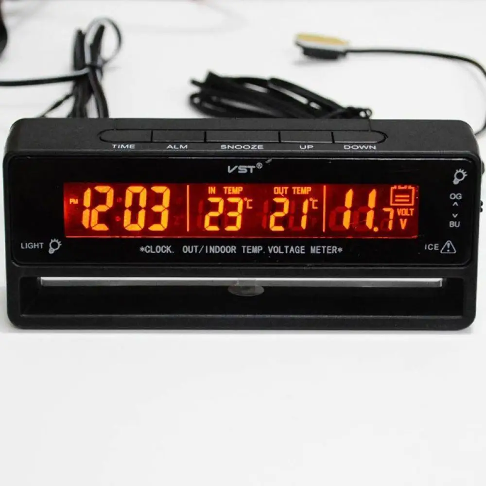 Sailnovo 3 в 1 цифровые lcd автомобильные часы термометр с фоновой подсветкой вольтметр автомобильные аксессуары напряжение температура монитор дисплей часы