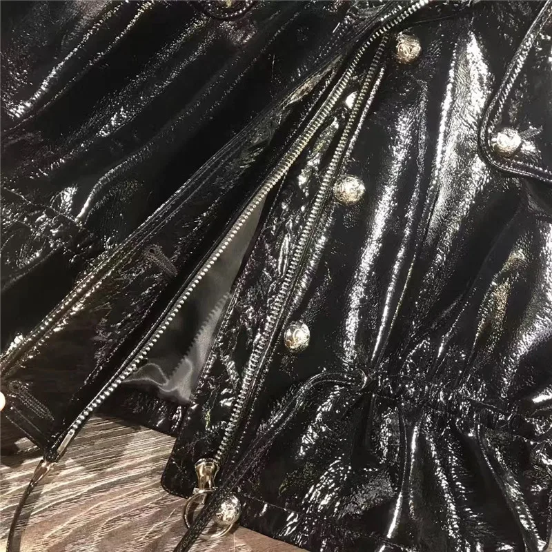 Женская Настоящая лаковая кожа женская сумка из натуральной лакированной кожи, куртка