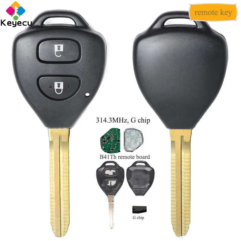 Запасной дистанционный автомобильный ключ KEYECU с 2 кнопками 314 3 мгц G чип брелок