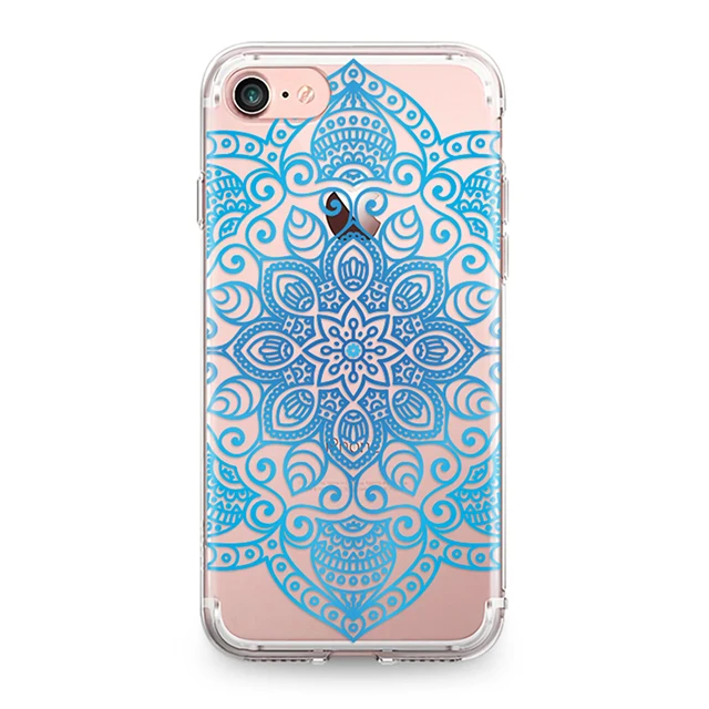 Прозрачный Цветочный Половина Мандала белый Кружево Pattern Мягкие TPU телефона