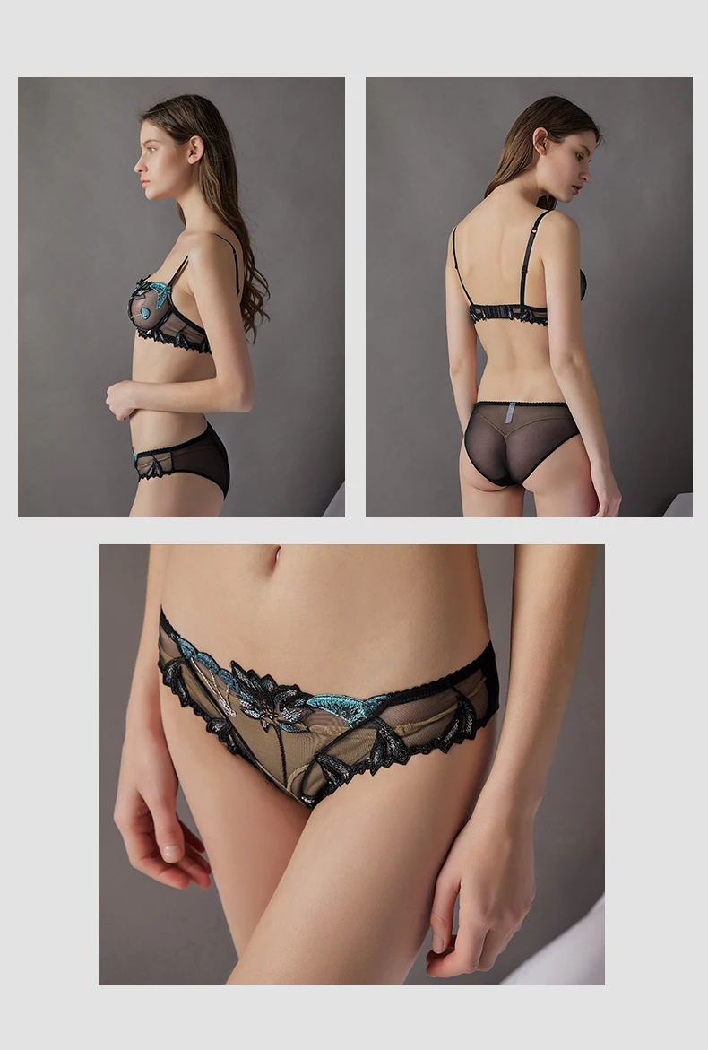 Lilymoda, сексуальный ультра тонкий прозрачный бюстгальтер, эротическое женское нижнее белье, цветочное кружевное соблазнительное белье с вышивкой вишни