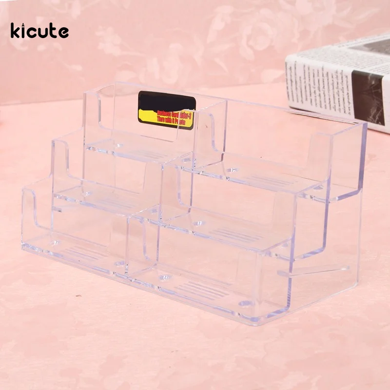 Лучшая акция акриловый пластик 6 карманов настольный держатель для визиток