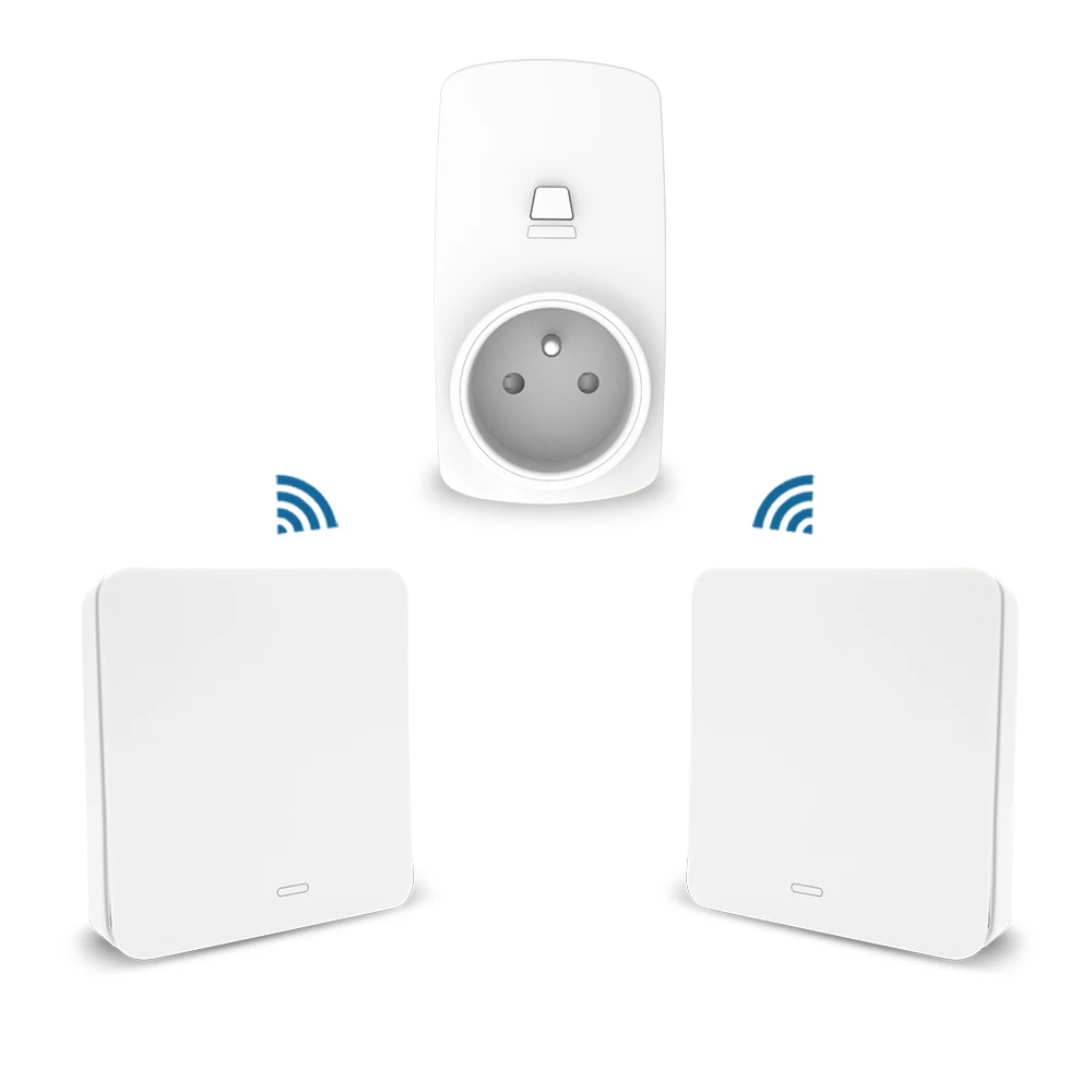 2 switches 1 socket Французский Тип беспроводной разъем дистанционного управления штепсельная вилка 16А, автономный кинетический беспроводной переключатель без батареи, без проводки - Цвет: 2 switches 1 socket