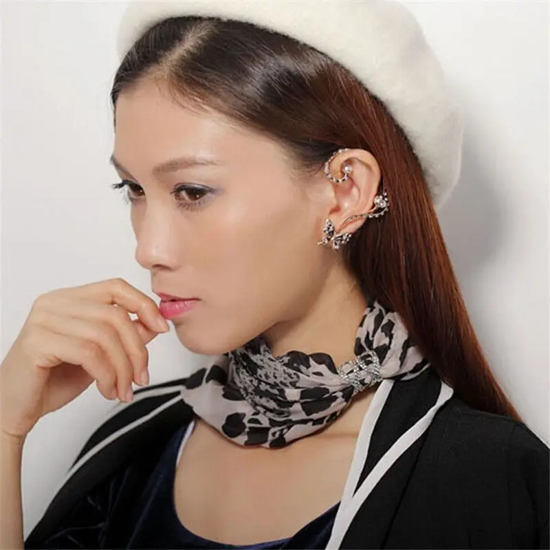 Новинка серьги клипсы в виде бабочки разных цветов Классическая бижутерия для