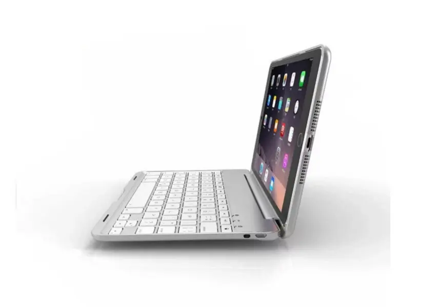 Ультра-тонкая беспроводная Bluetooth клавиатура для iPad Mini 4 Чехол 7,9 дюймов алюминиевый сплав выдалбливают 7 цветов подсветка дизайн логотипа