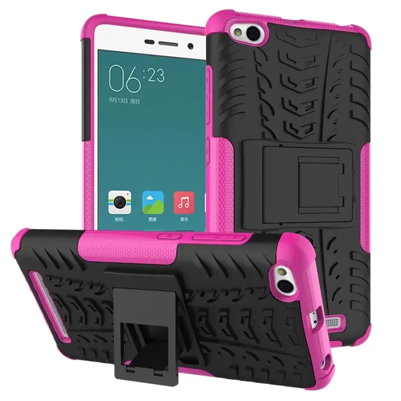 New Tire Style Tough Rugged Dual Layer Hybrid Hard KickStand Duty Armor Case With Bracket For Xiaomi Hongmi 3 Redmi |