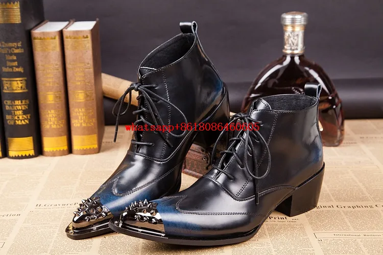 Choudory Botas militares hombre модные ковбойские сапоги мужские с заклепками на высоком
