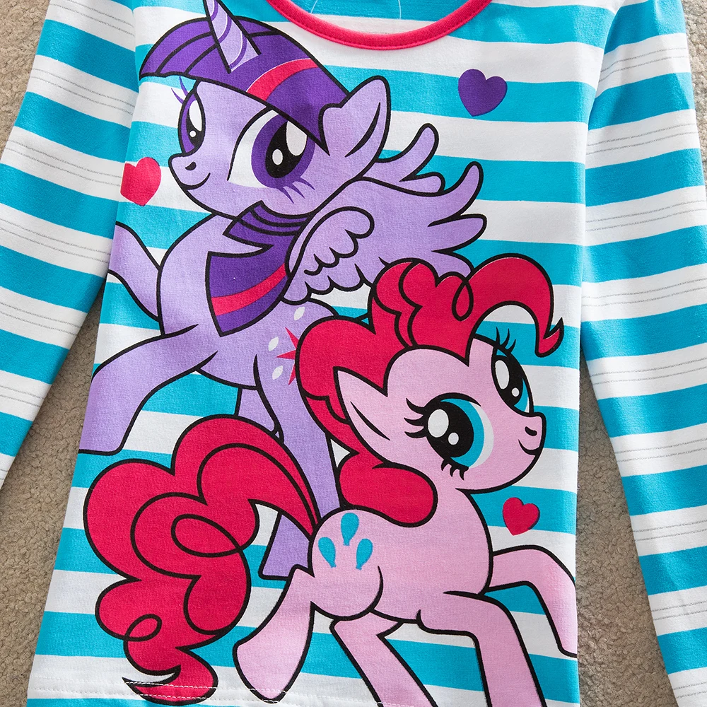 Хлопковая футболка с длинным рукавом JUXINSU My Little Girls Pony осенне зимняя повседневная