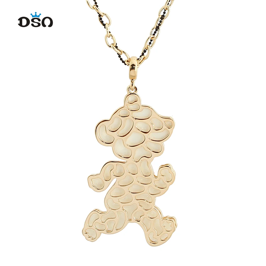 Новое ювелирное изделие позолоченное ожерелье с маленьким медвежонком Женская