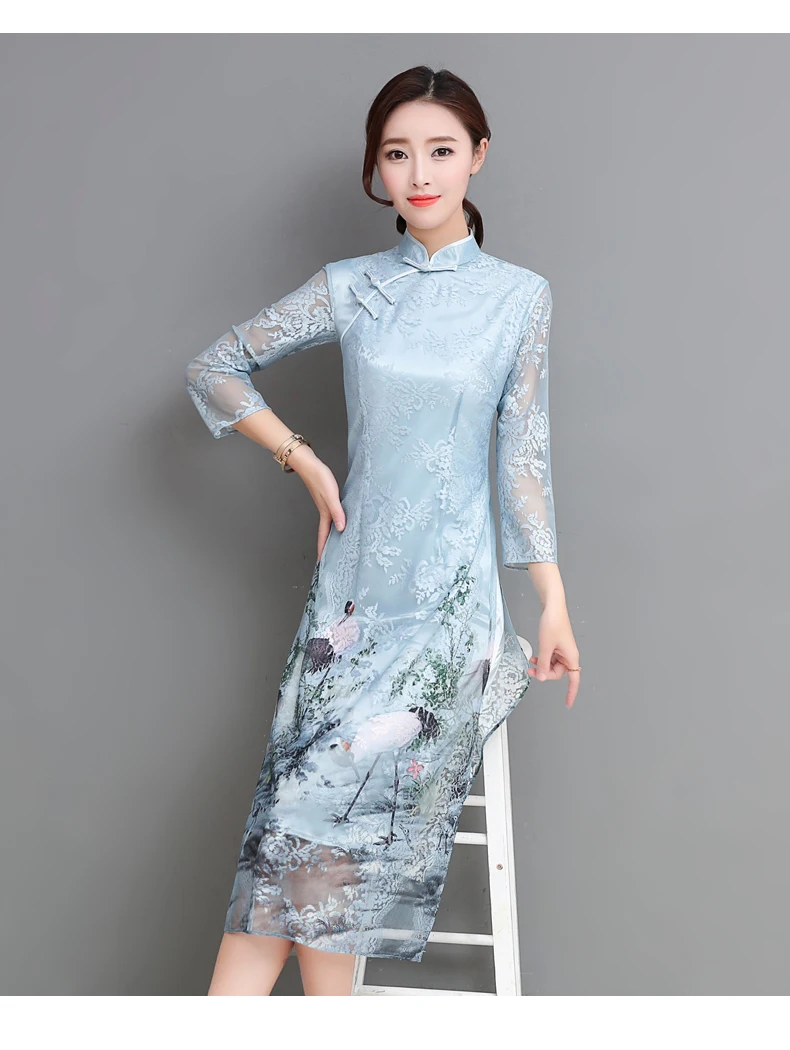 Азиатская одежда aodai vietnam cheongsam более женственное платье для женщин китайское традиционное платье