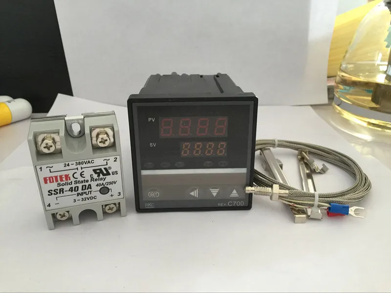 Цифровой ПИД 100-240В переменного тока REX C700FK02-V * AN контроль температуры ler Control 0-400C выход SSR + k 1M M6 термопара + SSR40DA 40A
Цифровой ПИД 100-240В переменного тока REX C700FK02-V * AN контроль температуры ler Control 0-400C выход SSR + k 1M M6 термопара + SSR40DA 40A