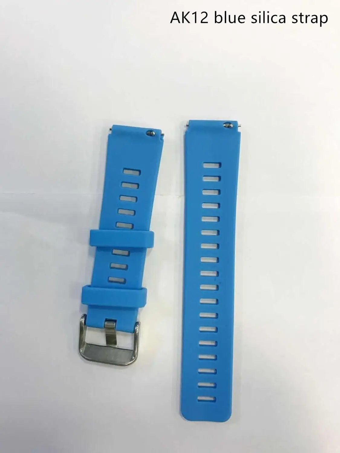 Silica blue strap AK12, Женский Смарт-браслет, водонепроницаемый, пульсометр, секундомер, будильник, фитнес-трекер, для плавания, Смарт-часы, Android, IOS, сменный ремешок - Цвет: Silica blue strap