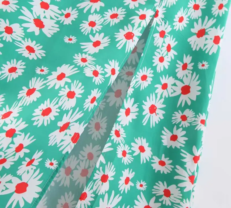 Винтажное праздничное длинное платье с v-образным вырезом в горошек цветочным