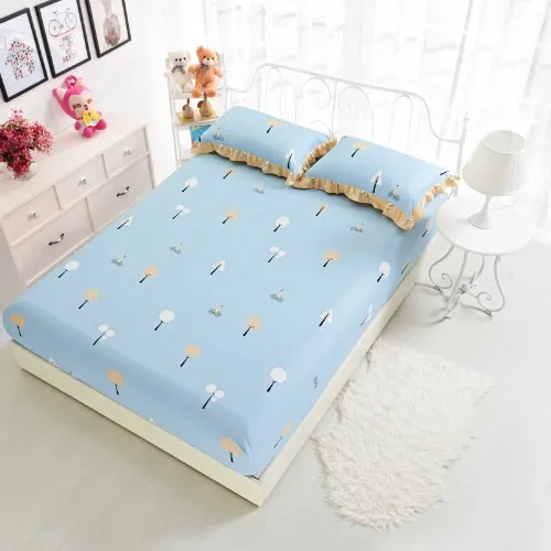 fitted sheet 14 Натяжная простыня простынь и наволочки) трех размерах: односпальный queen детей взрослых хлопок простыня с эластичной резиной на рост 90/140/150/160/180*200 см - Цвет: fitted sheet 14