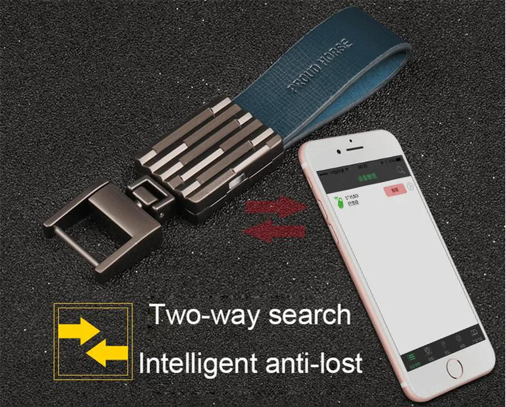 Bycobecy Модный чехол для ключей с защитой от потери, Bluetooth, устройство для позиционирования смартфона, двусторонняя сигнализация, кошелек, держатель для ключей, ключница