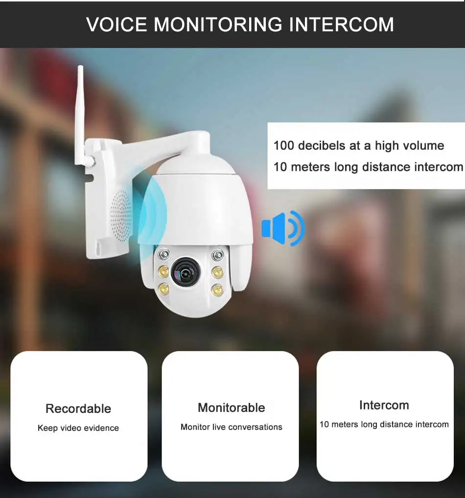 SEEGUARD 5X Zoom Беспроводная ip-камера HD 1080P Водонепроницаемая металлическая камера вращающаяся на 360 градусов уличная цветная камера ночного видения