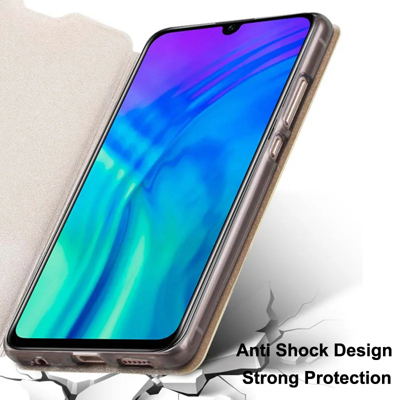 Кожаный флип чехол с окошком спереди для Huawei Honor 20i телефона 20 i 6 21 дюйма задние